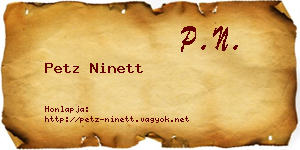 Petz Ninett névjegykártya